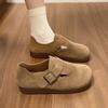 Autumn new ugly cute trendy with retro Boken casual flat single shoes lazy one pedal Doudou shoes woman