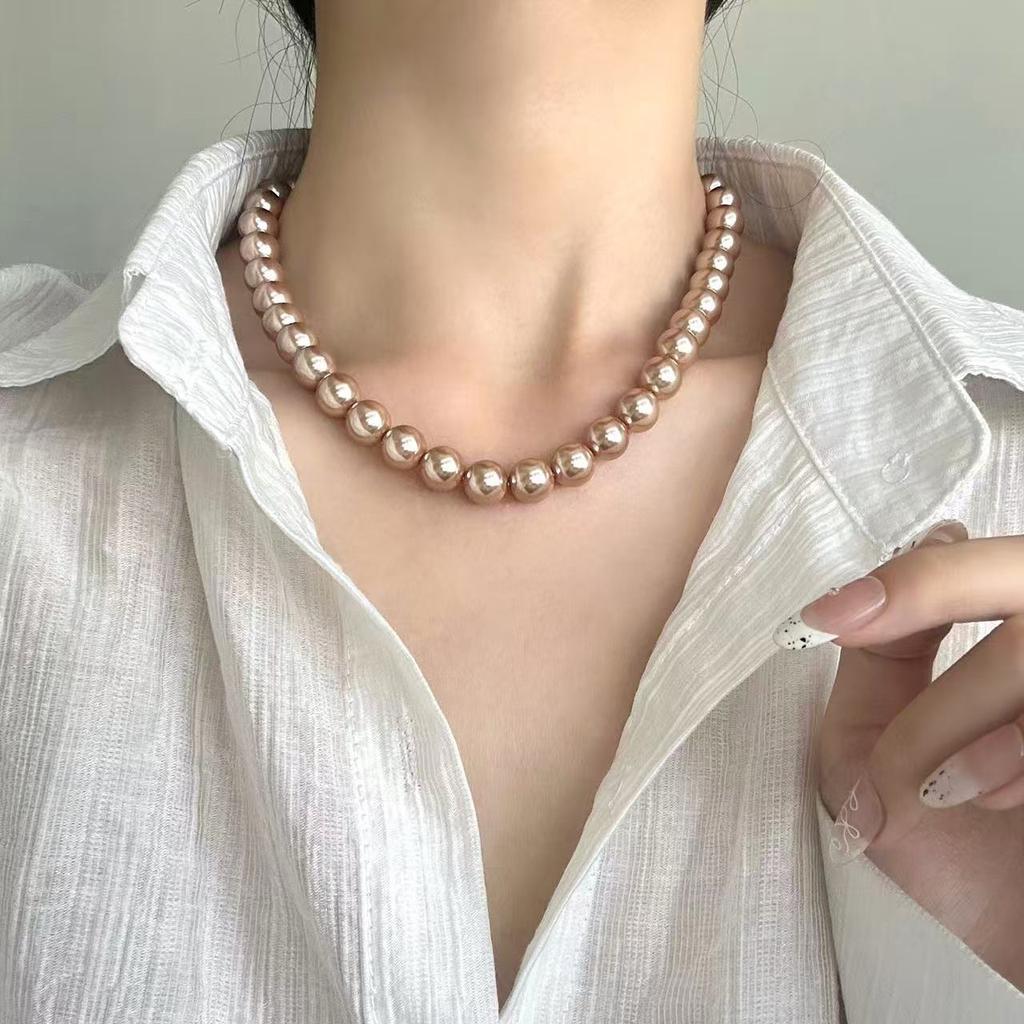 Collana di Perle Champagne Moda Versatile Febbre Catena da Collo Shijia Francese Unico Retrò Mini Estate Lusso Leggero Nicchia
