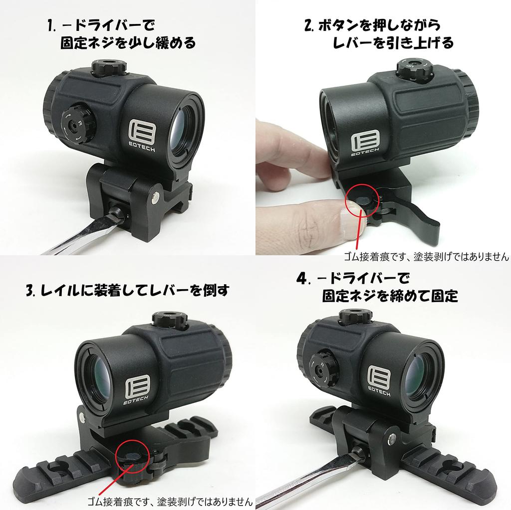 Lupa typu EO G43 Skutečně vyrytá replika Černá EXPS G33 STS Mount 3x Magnifire Booster Scope G43 [AERITH BLACK] (Černá BK)