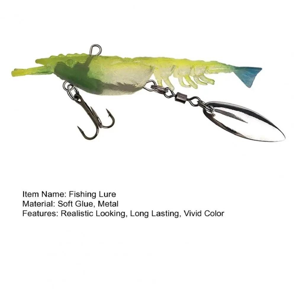6.7cm Length PVC Shrimp Fishing Lures 4g Weight Pre-rigged Fishing Jigs  Walleye Fishing