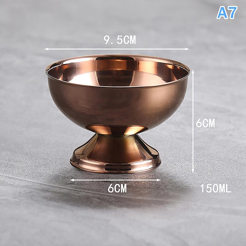 1pc Ice Cream Goblet Dessert Cup Stainless Steel Goblet Cup Ice Cream Dessert Salad Bowl Fruit Plate Snack Dish KTV Bar Supplies