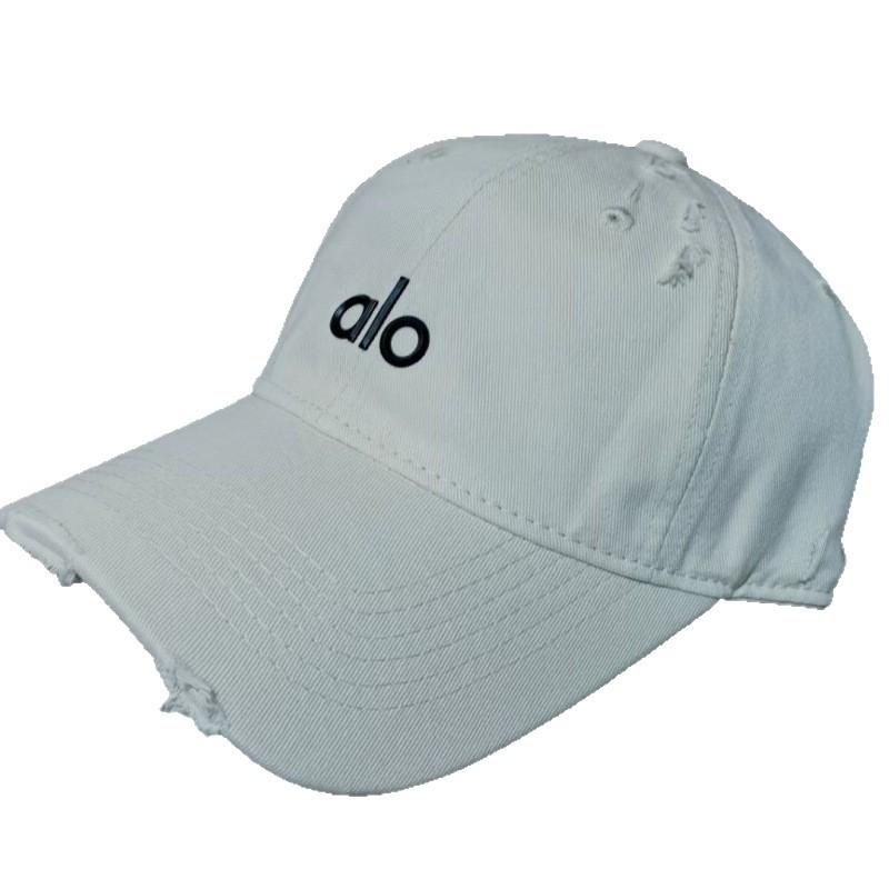 Alo Letter Baseball Hat Embroidered Baseball Cap Men And Women Spring And Summer Wide Brim Cap Showing Small Face