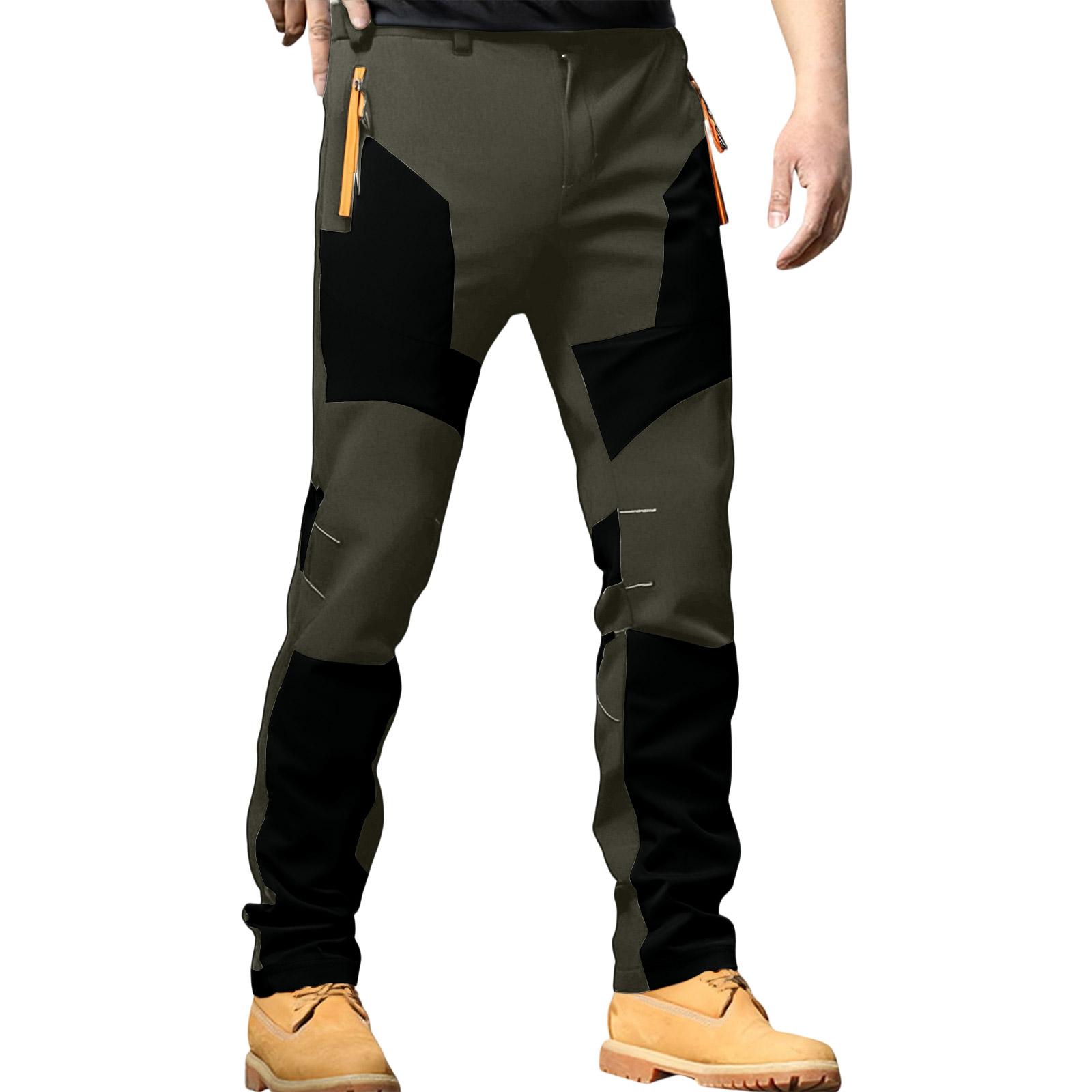 

Мужские уличные эластичные ветрозащитные водонепроницаемые износостойкие дышащие быстросохнущие походные брюки со швами L темно-зеленого