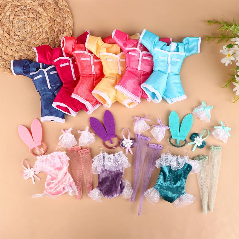 1Set Doll Clothes Short Sleeve Shorts Sexy Bunny Dress Stockings For 30Cm Doll