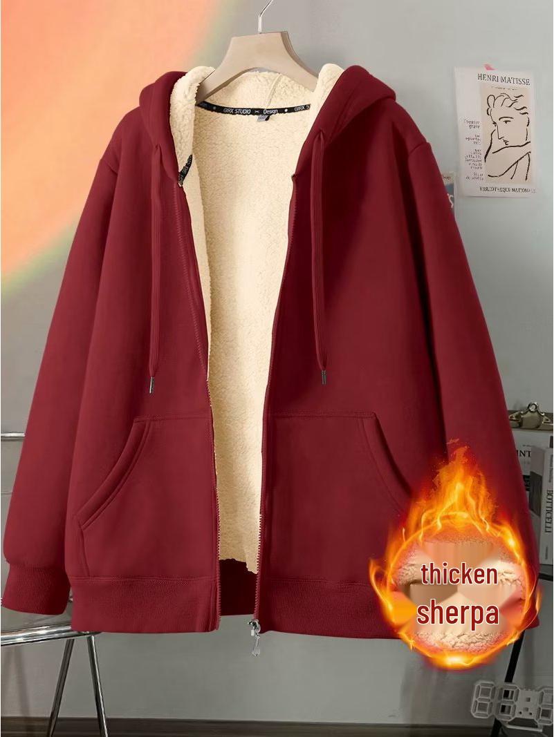 

Мужская толстовка с капюшоном на флисовой подкладке, тяжелая - овечья шерсть, однотонная, осень/зима L вино красного