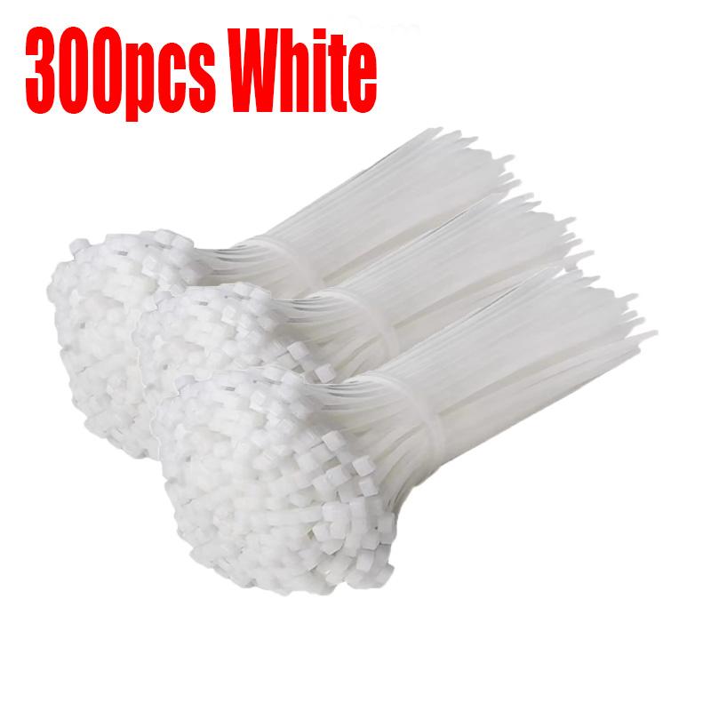 200/100Pcs Nylon Cable Ties Adjustable Self-locking Cord Ties Straps Fastening Loop Reusable Plastic Wire Ties For Home Office