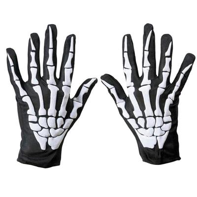 Skeleton Hand Bone Textile Mechanic Gloves Size LARGE