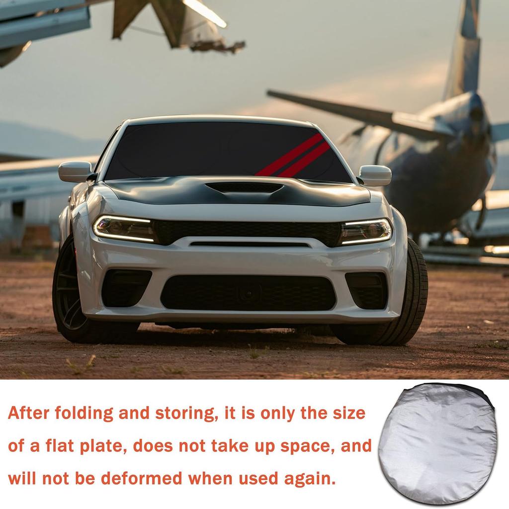 Front Windshield Sun Shade Fit For Dodge Charger Challenger Durango Journey Universal Fit To All Dodge Cars Foldable Sun Visor Protector  Fit Dodge