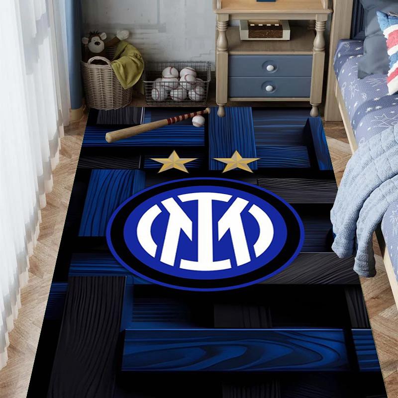 Tappeto con Stemma Inter Milan Stampa Artistica Adatto a Tutte le Stagioni Arte Moda Decorazione per Dormitorio