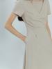 Etmont Halter-Neck Shirring Dress, Beige
