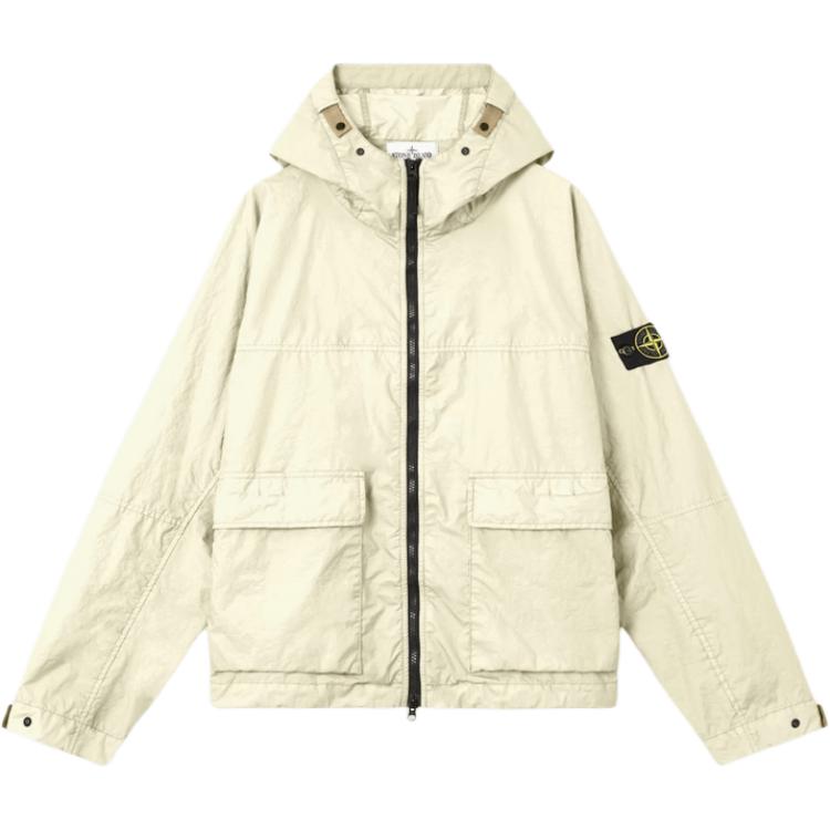 Stone Island Men's Ss26 Spring Summer Collection Badge Sleeve Logo Waterproof Hooded Jacket Unisex Jacket L1s154100004s0a21-V0093 Cm