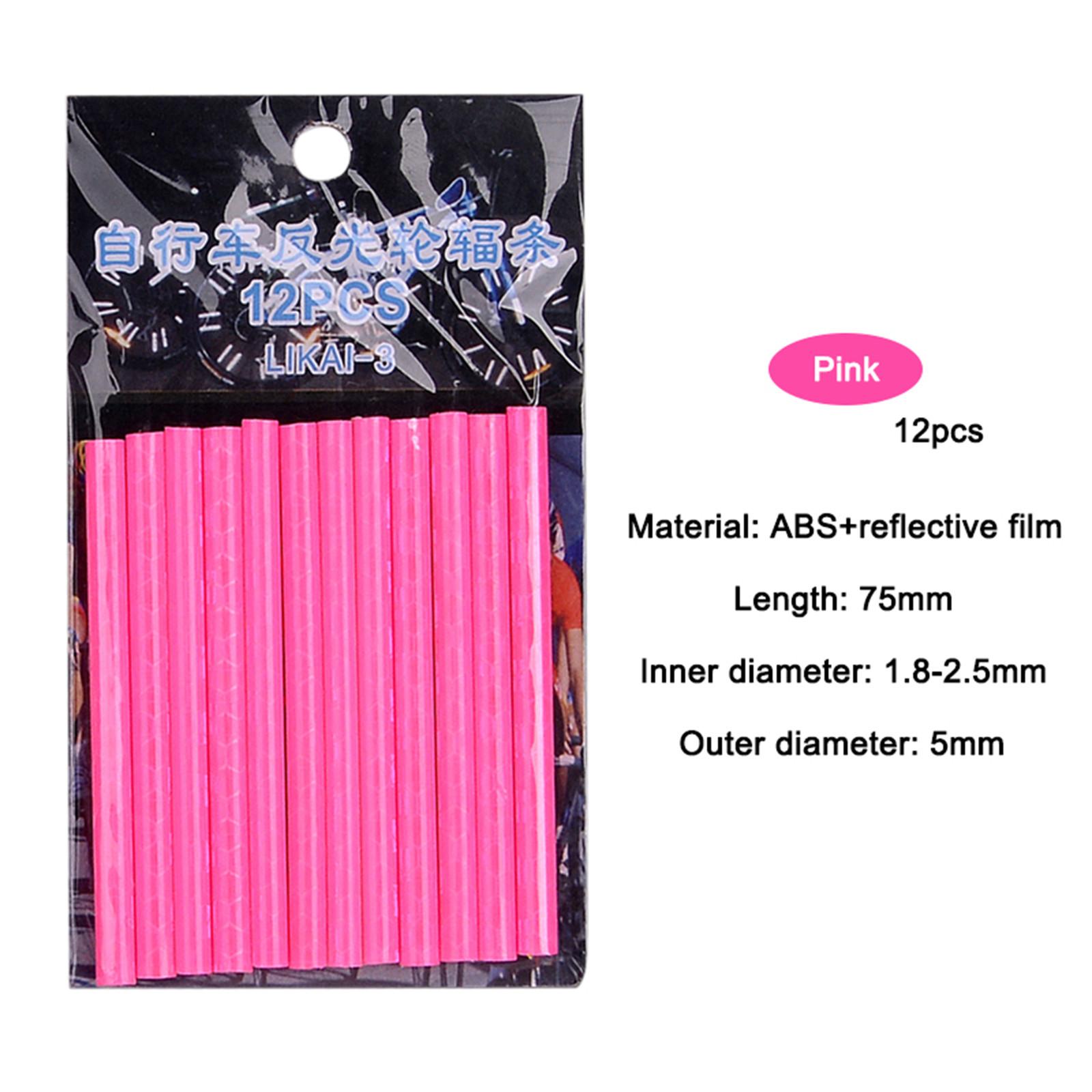 

12 шт., велосипедное колесо, спицы, отражатель, светоотражающее крепление, зажим для трубки, велосипедные предупреждающие полоски One Size розовый