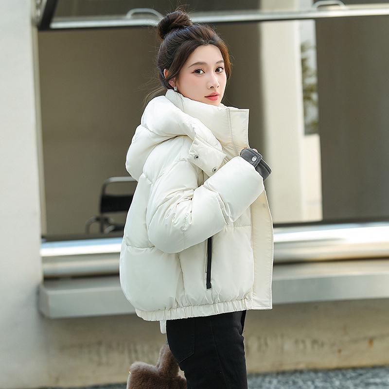 2025 Autumn/Winter Korean Style Versatile Hooded Cotton Jacket
