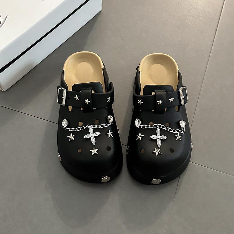 Thick-bottomed Bag Head Slippers for Women's Summer Outer Wear, New Summer Models, Breathable and Comfortable, Heightening and Non-slip