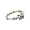 Elegant Purple Diamond Open Ring - European & American Fashion