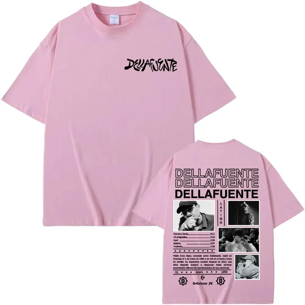 Rapper Dellafuente Cartel de Gira de Nuevo Álbum Estampado Gráfico Camiseta Hombres Mujeres Harajuku Streetwear Hip Hop Punk Moda Casual Oversize Verano Nueva Camiseta