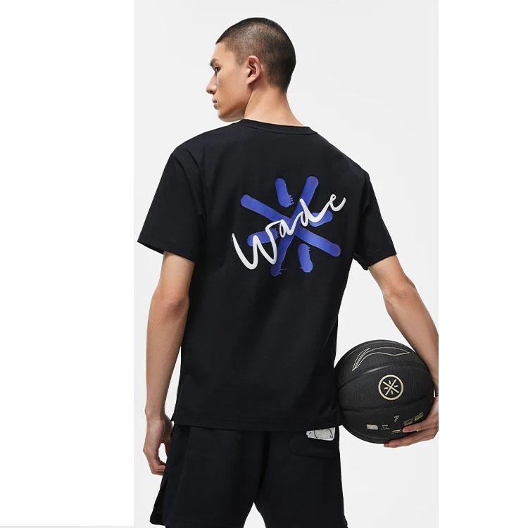 Li Ning Wade Kollektion T-Shirts Unisex Schwarzer Rundhalsausschnitt Mittlere gerade Passform AHST335-1