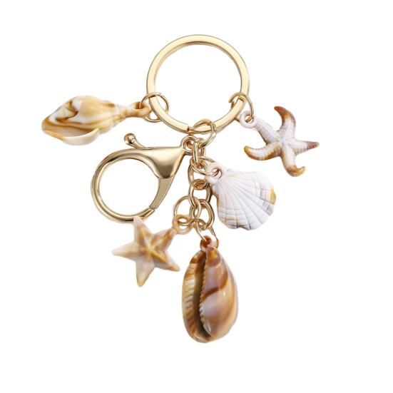 Beach Keychain Pendant Imitation Shell Conch Starfish Design Handbag Pendant Keyring Bag Charm Wallet Accessory