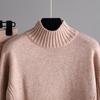 New Fashion Causal Knitted Pullover Suit Solid Color Half High Collar Wide Leg Pants Two Piece Set Autumn Winter
