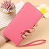 Long Macaron Zipper Wallet Women's Lychee Pattern Women's Multi-compartment Handbag