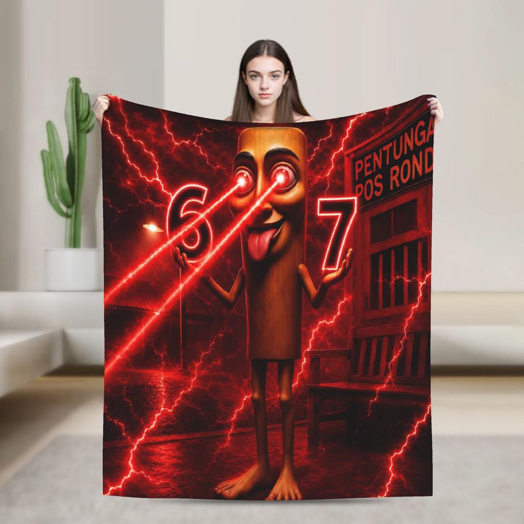 Brainrot Tung Tung Sahur Bombardiro Crocodilo Merch Blanket Soft Fleece Throw Blankets Comfortable Bedspreads