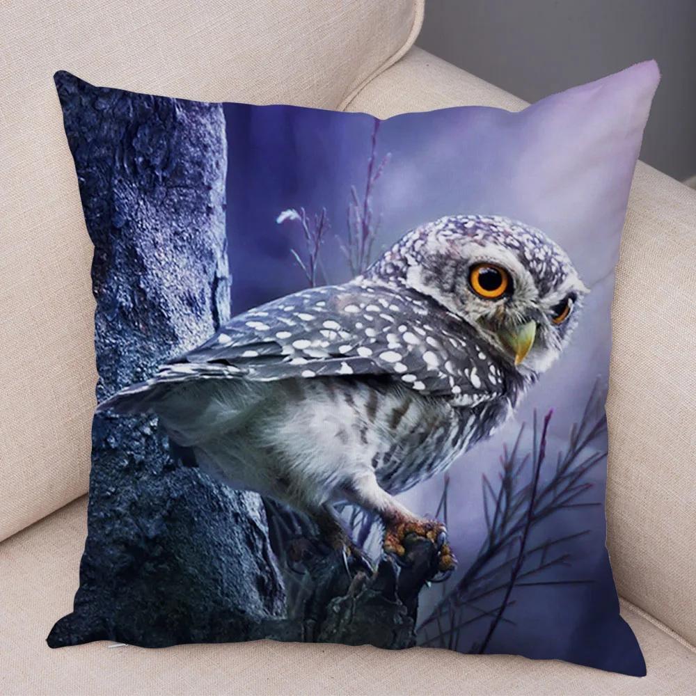 Cute Animal Pillowcase Wild Owl Cushion Cover Decorative Sofa Home Children's Room