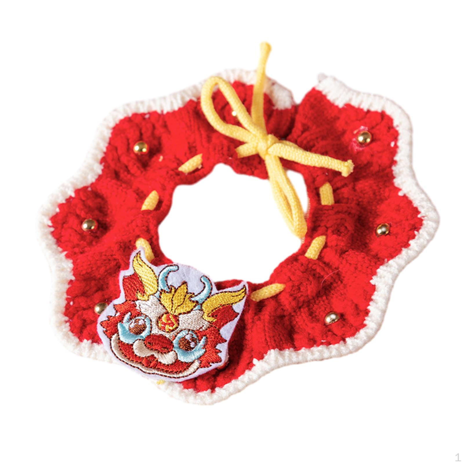 

Год ошейник для кошки регулируемый вязаный шарф для питомца ручная работа плетеный крючком нагрудник ожерелье для котенка