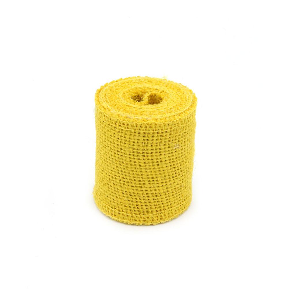2M Jute Burlap Ribbon Roll Orange Rustic Decoration Material for Christmas Wreath Wrap Crafts Burlap Ribbon Yellow жёлтый