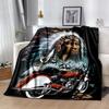 Indian Motorcycle Flannel Blanket Soft All-Season Throw, Design for Camping, Car Travel, Hiking Sofa, Bed, Office Perfect Gift for Parties