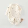 Cozy Air Cotton Baby Romper - Long Sleeve, Side Snap, Boneless Crawling Suit for Newborns - Perfect for Autumn & Winter Outings