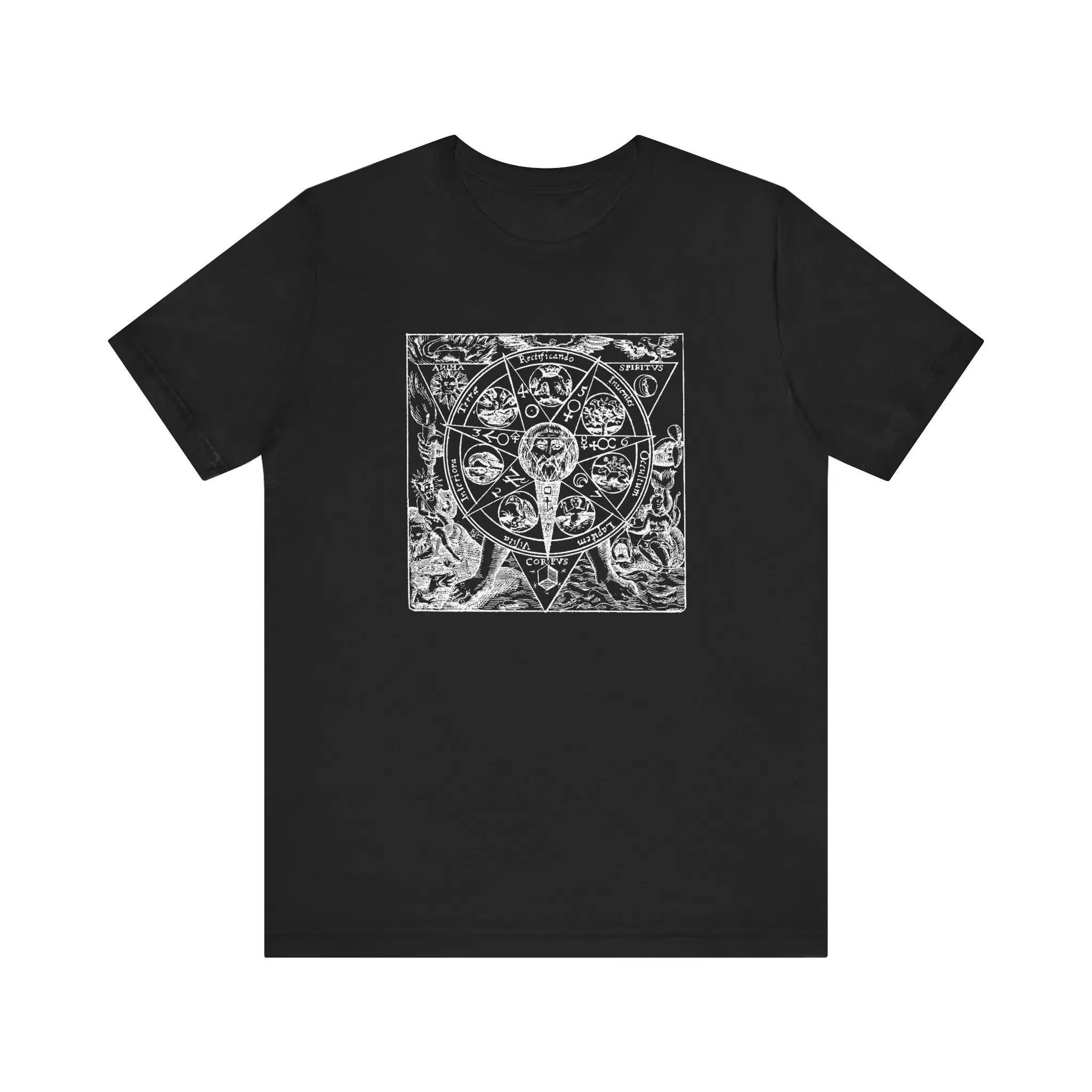 

Unisex Clothing Unisex Anima Spiritus Corpus Seven Pointed Star Graphic T Shirts Retro Streetwear Neck Shortsleeved Unisexs Tshirt 4XL