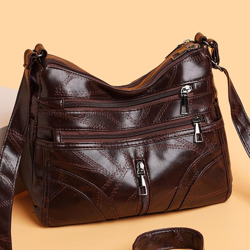 New Soft Leather Crossbody - Mature Women's Minimalist Vintage Purse Fashionable Hundred Compact Women's Bag