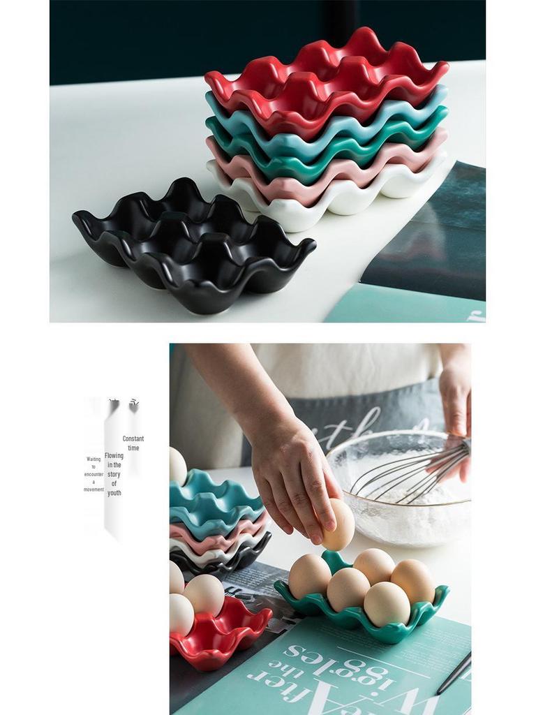 Ceramic Egg Holder Tray for Kitchen Tableware Supplies