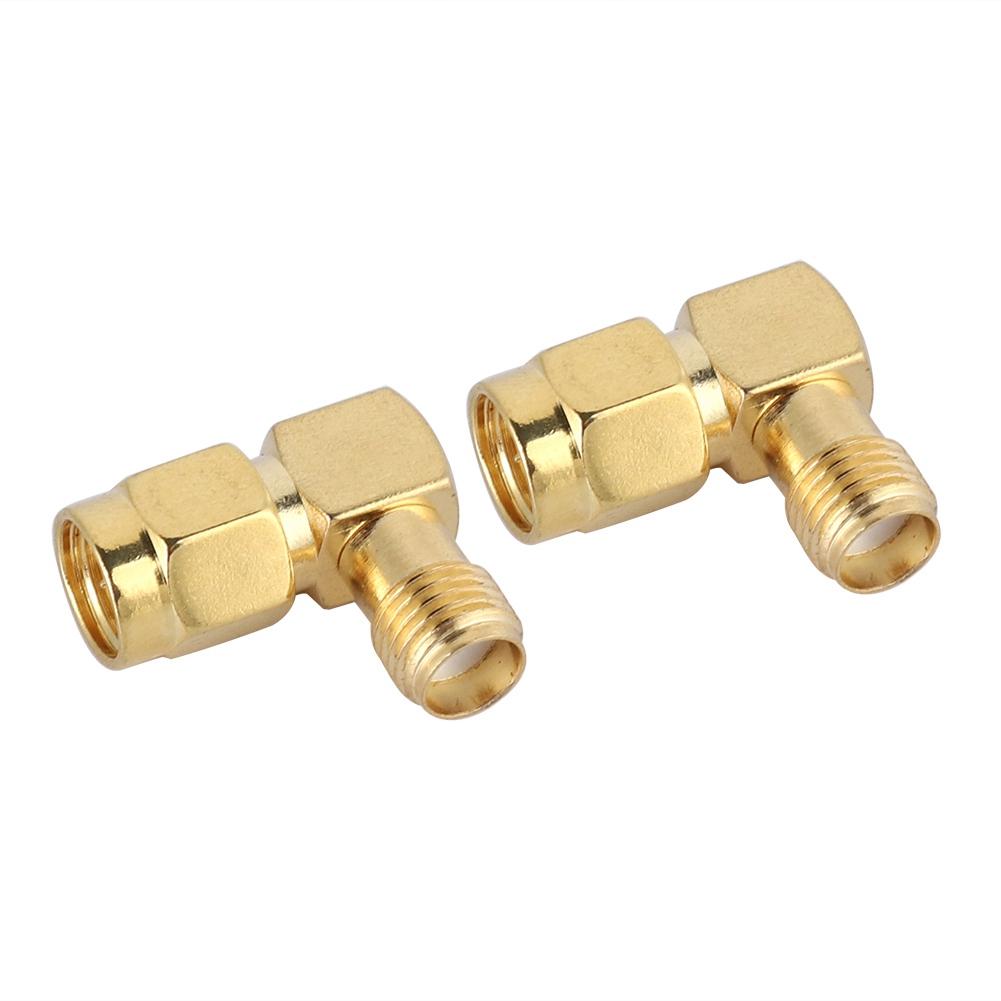 2PCS SMA Female to SMA Male Right angle Adapter RF Coaxial Adapter Converter Connector