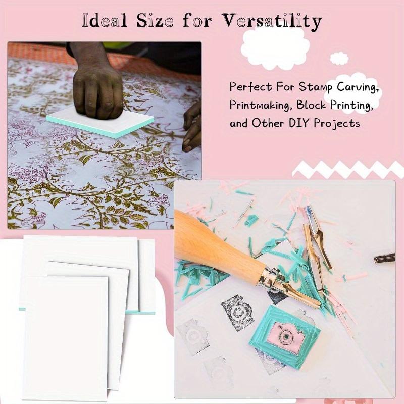 2pcs Soft and Easy To Carve Rubber Linoleum Blocks for Printmaking and Stamping - Durable Art Materials