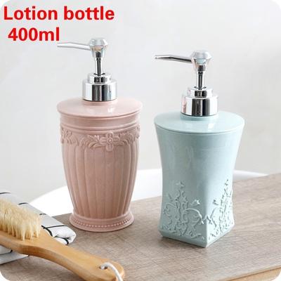 European Carved 400ml Bathroom Liquid Soap Holder Facilities Press Bottle Dispensador for Shampoo Di