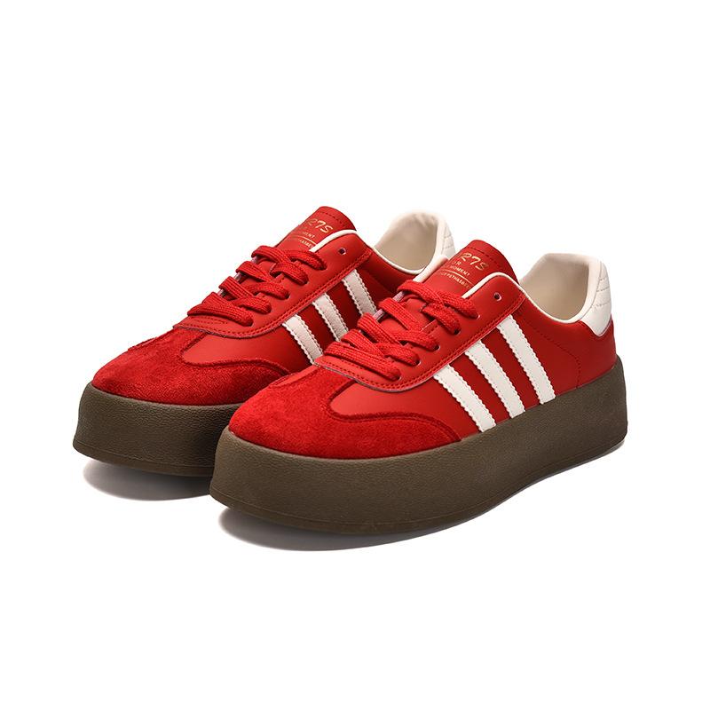 

Inner height-increasing German training shoes for women 2025 genuine leather thick-soled small man versatile white shoes casual Forrest Gump sports bo 40
