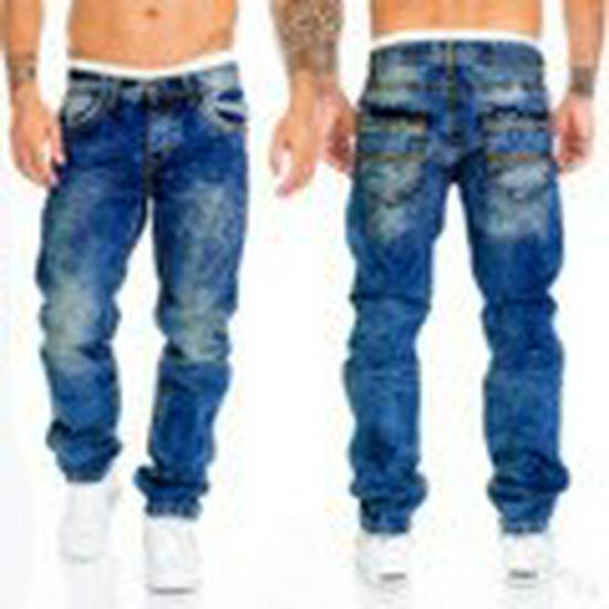 Pantalones Vaqueros de Hombre Hip Hop con Costuras de Contraste - Estilo Nuevo, Europeo y Americano, Pierna Recta Casual