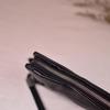 Retro Pleated Genuine Leather Long Wallet with Card Slots and Bill Compartments