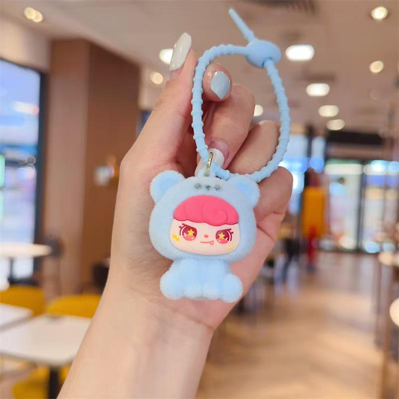 Lamb Wool Coin Purse Cartoon Keychain Pendant - Plush Storage Bag
