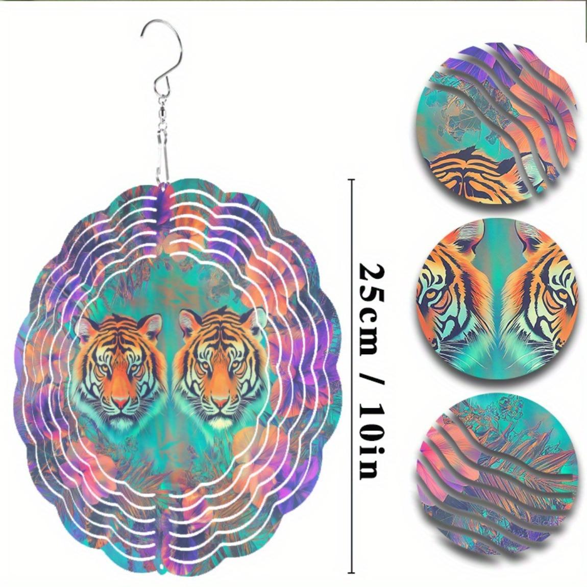 

Outdoor Wind Chime 2D Flat Open Chrysanthemum Pattern Hanging Decor for Spring Summer Balcony Courtyard Artistic Dynamic Design 01A