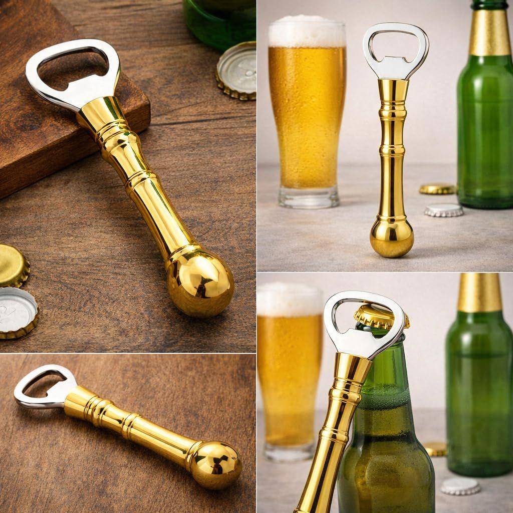 Premium Brass Bottle Opener – Polished Golden Finish