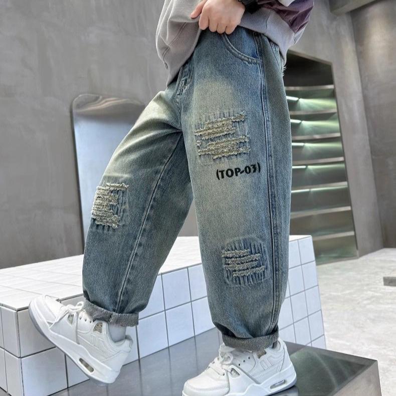 Boys' Jeans Spring and Autumn Styles Children's Pants Long Pants Cool and Trendy Pants