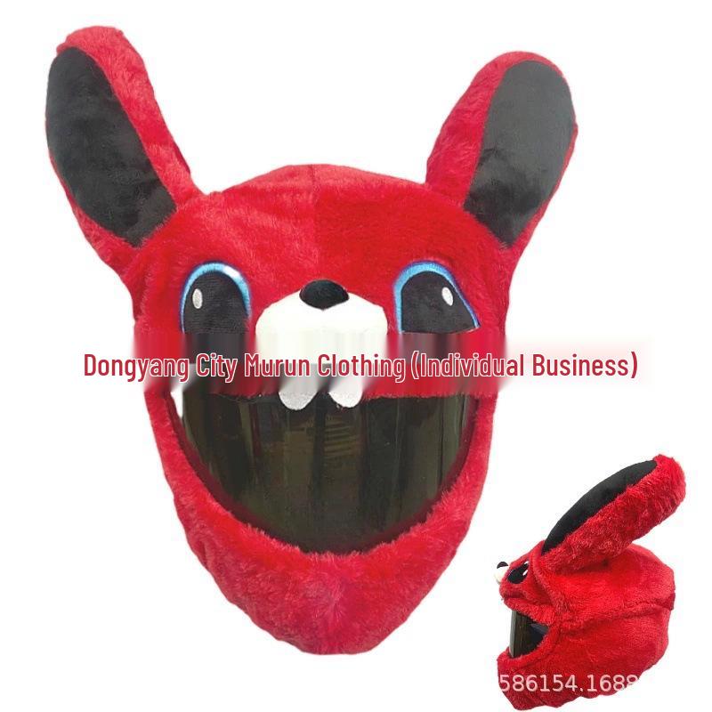 Motorcycle Helmet Decoration: Cartoon Rabbit, Toothless, Pumpkin Head Covers