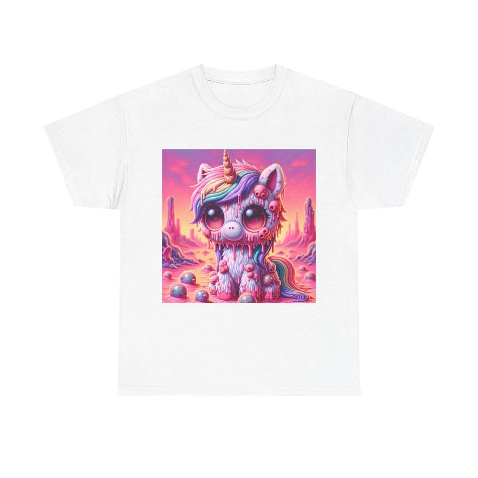 Unisex Adult T Shirt Kawaii Biohorror Slime Unicorns XL