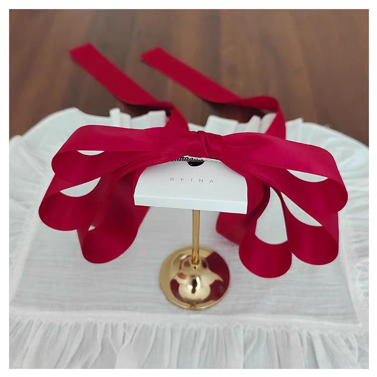 White Oversized Bow Hair Clip for Women - Fairy Bridal Hair Accessory and Photo Prop