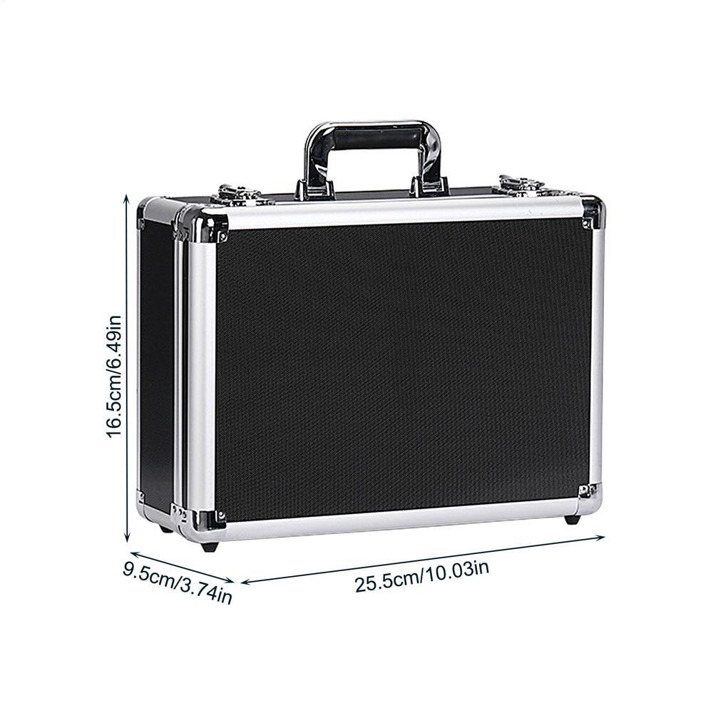 Portable Tool Box Aluminum Alloy Small Storage Box Square Storage Organizer with Sponge Lining for Jewelry Watches Cosmetics