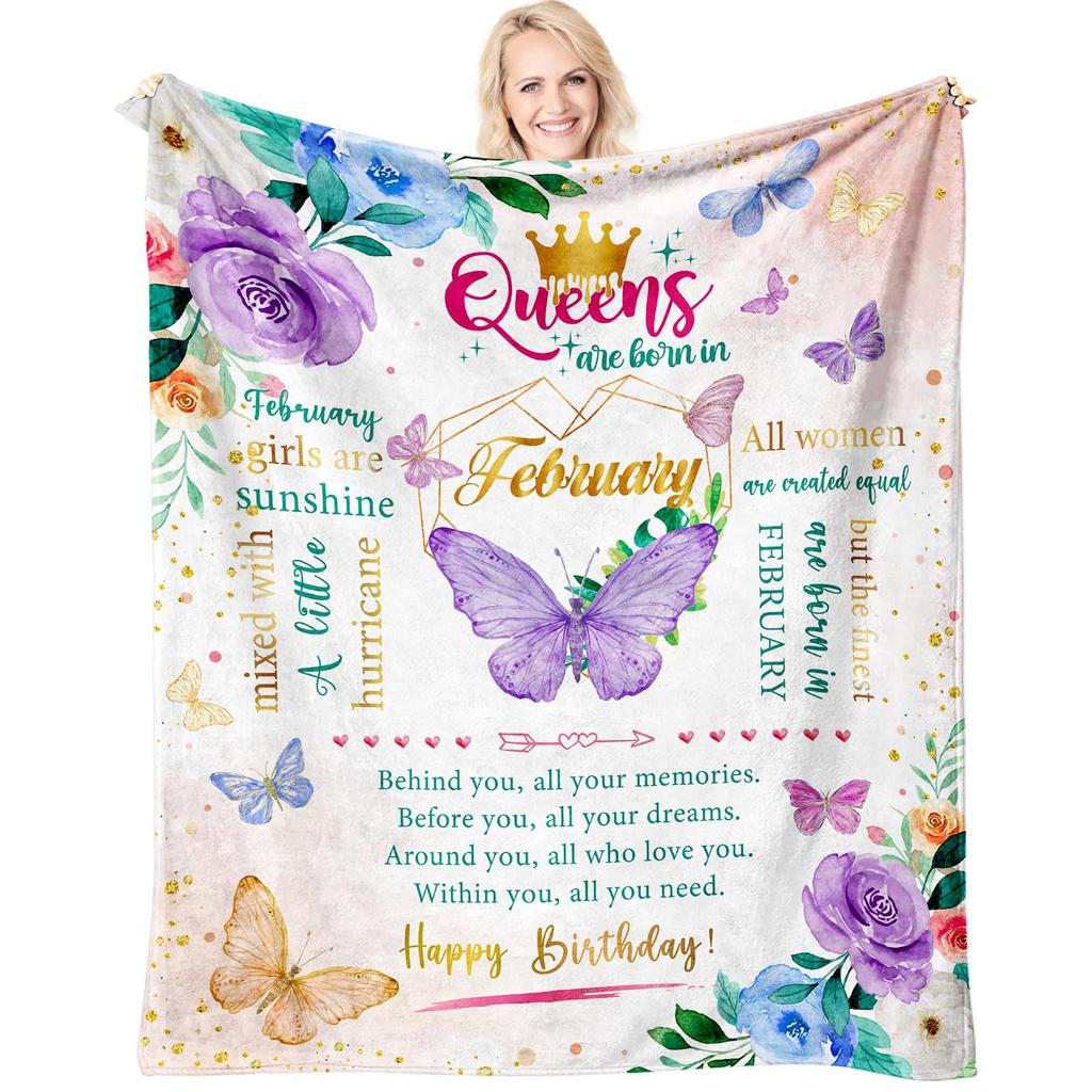60-Year-Old Woman'S Birthday Gift Creative Digital Printing Blanket Flannel Warm Home Essential Printing Blanket