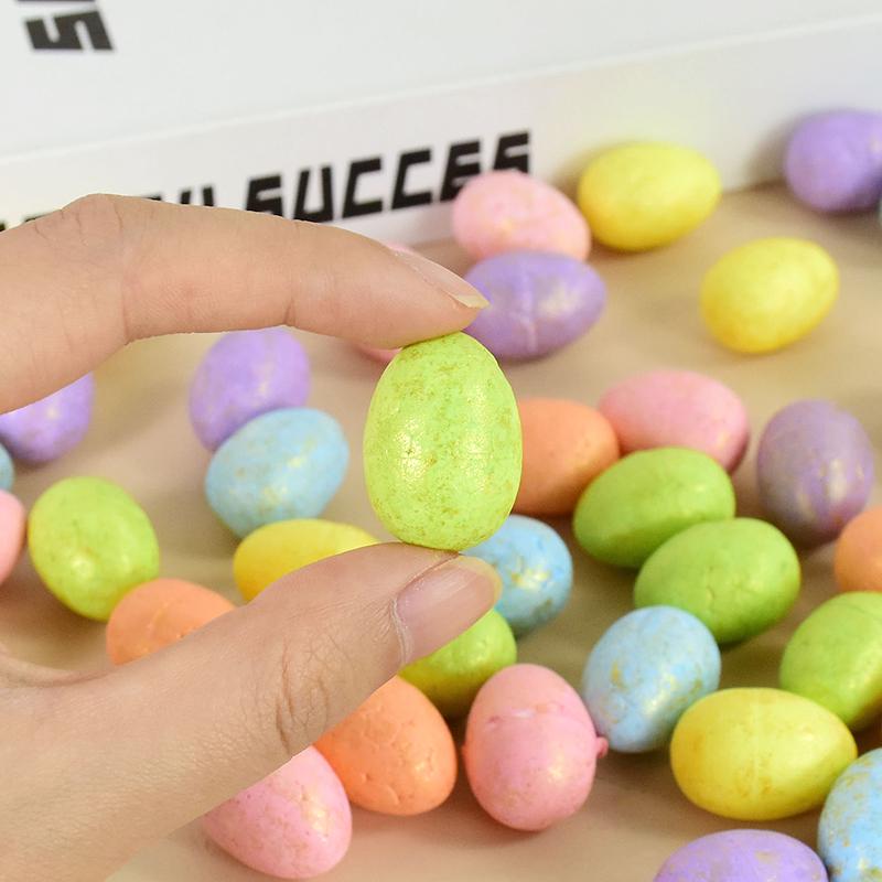 50Pcs Mini Easter Foam Egg DIY Handmade Craft Painted Pigeon Bird Eggs Happy Easter Party Decoration Kids Gift Favor Home Decor