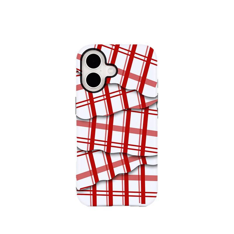 Creative Magnetic Plaid Apple 17 Phone Case with Heat Transfer Design Apple Xs/X